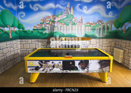 Air hockey table hockey table or air hockey in the games room of the Hotel Continental Stock Photo