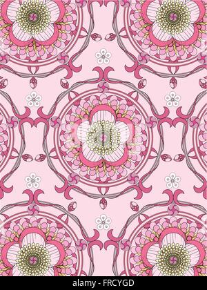 lovely cherry blossom floral coloring page in exquisite line Stock Vector