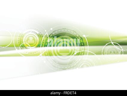 Green technology background with HUD elements. Vector graphic design Stock Vector