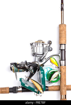 frame from fishing rods and reels Stock Photo - Alamy