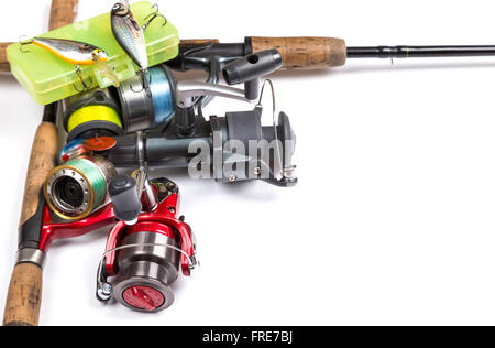 frame from fishing rods and reels Stock Photo - Alamy