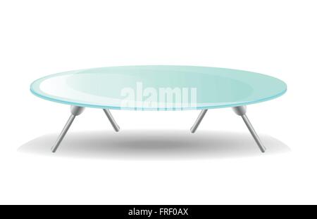 Glass Table. On white background. Stock Vector