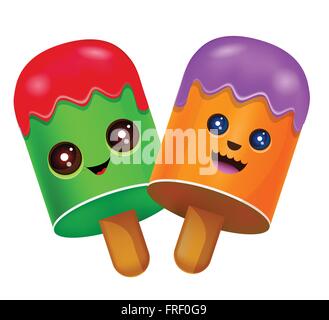 Funny Smiling Ice Creams Stock Vector