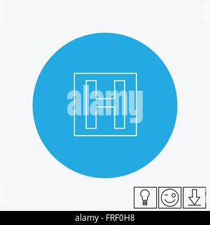 Hospital Flat Icon Stock Vector