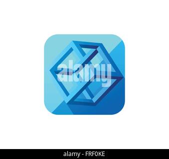 Illusion Cube Icon Stock Vector