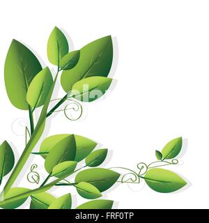 Green leaves decorative illustration Stock Vector Image & Art - Alamy