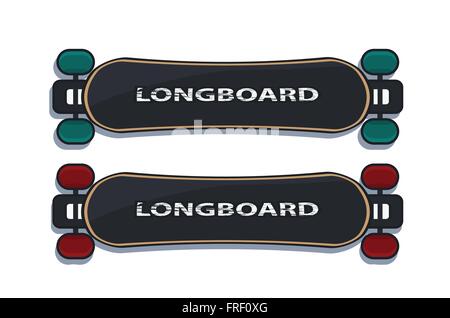 Longboards Isolated on White Stock Vector