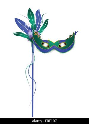 Mardi Grass Mask Isolated on White Stock Vector
