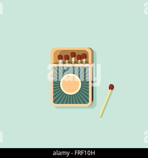 Matchbox Icon On Blue Background Stock Vector