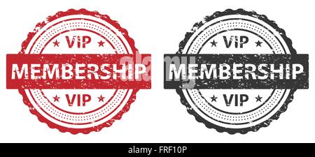 Membership Grunge Stamp Red and Black Isolated on white Stock Vector