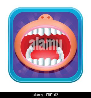 Open Mouth Icon Isolated on White Stock Vector