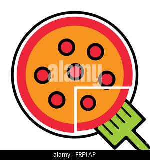 Simple Flat Pizza Icon Stock Vector