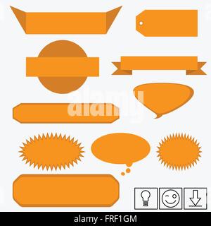 Banners, Badges, Stickers Flat Stock Vector
