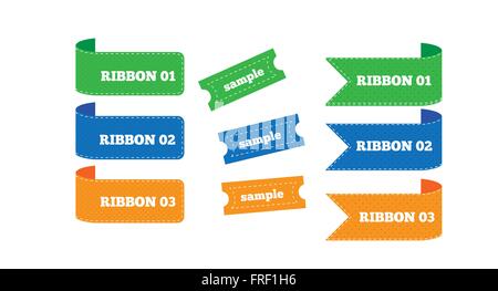 Banners, Badges, Stickers Flat Stock Vector