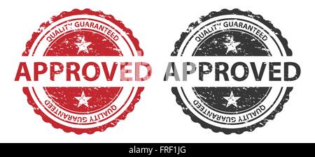 Approved Grunge Stamp Red and Black Isolated on white Stock Vector