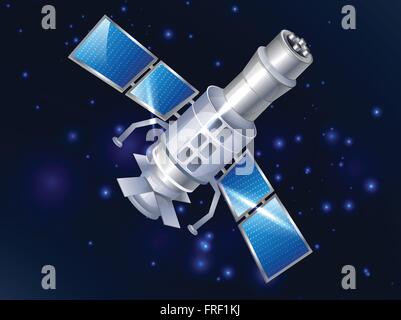 Satelite in Space. Vector Stock Vector