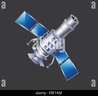 Set of 3 Satellite Icons Isolated on White Background Stock Vector