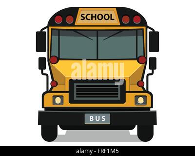 School Bus Isolated on White Stock Vector