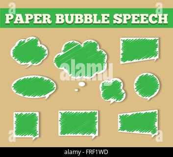 Green Bubble Speech Set Icons / Bubble Speech EPS / Bubble Speech AI / Bubble Speech Art Stock Vector