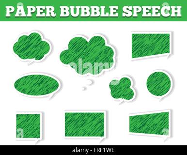 Green Bubble Speech Set Icons / Bubble Speech EPS / Bubble Speech AI / Bubble Speech Art Stock Vector