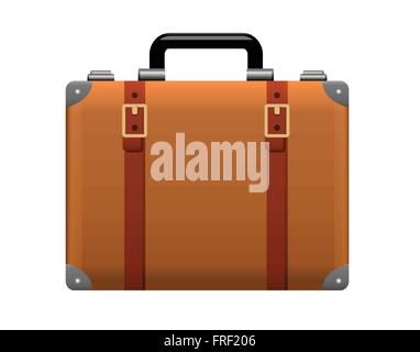 Realistic Suitcase Icon on White Background Stock Vector