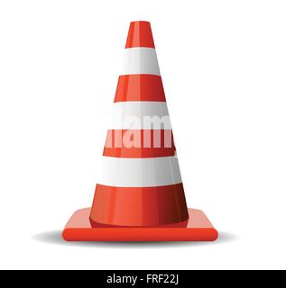 Traffic Cones isolated on white Stock Vector