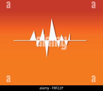 Orange Background With Music Wave Stock Vector