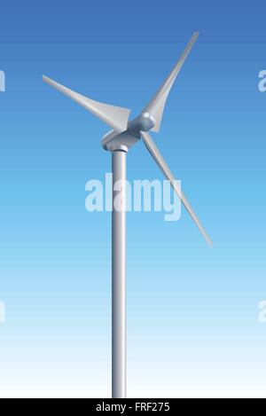 Wind Turbines on Blue Sky Background Stock Vector
