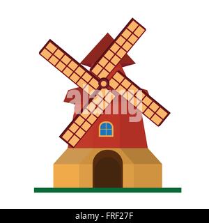 Windmill Flat Icon Stock Vector