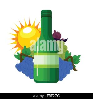 Wine Label Illustration Isolated Stock Vector