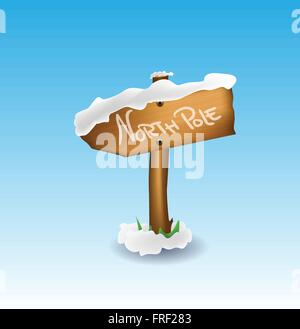 Illustration of North Pole sign Stock Vector