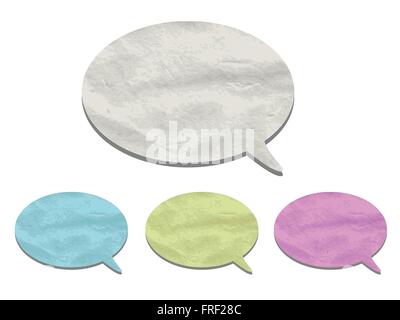 Soft Color Flat Speech Bubbles on Various Shape and Forms Stock Vector