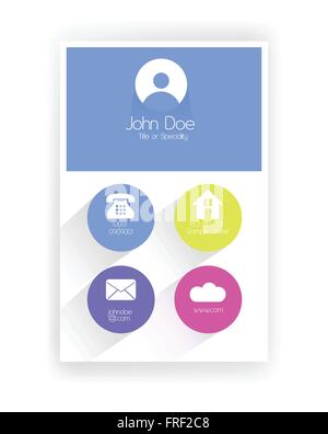 Flat Metro Style Business Card with Soft Colors Stock Vector