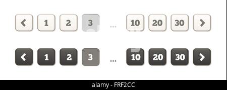 Pagination Bars - Buttons Flat Soft Style Stock Vector