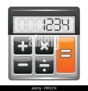 Classic Calculator Icon Isolated on White Stock Vector
