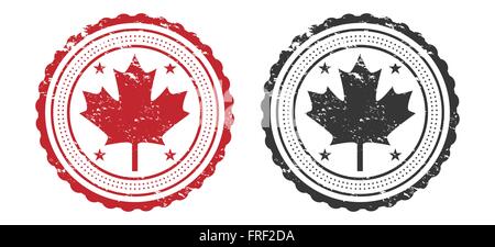 Canada Grunge Stamp Red and Black Isolated on white Stock Vector