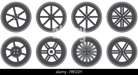 Vector Set Of Alloy Wheels Illustration Isolated On White Background ...