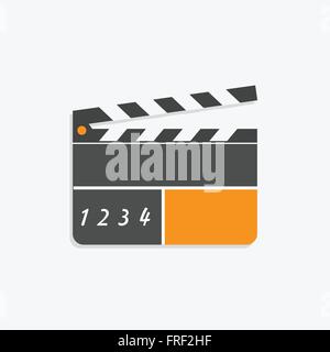 Flat Clapper Icon Modern Style Isolated on White Stock Vector