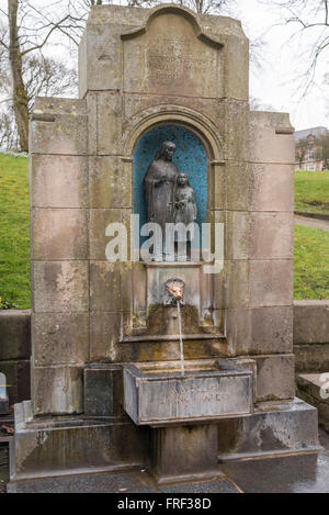 St. Ann's well water fountain in the Crescent. Buxton High Peak Derbyshire. North West England. Stock Photo