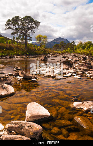 Looking south west down Glen Torridon towards Sgurr Dubh. Stock Photo