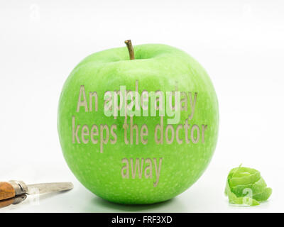 An apple a day keeps the doctor away Stock Photo