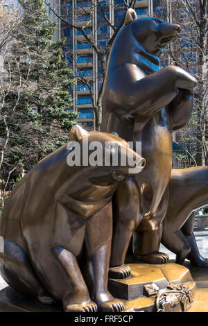 The Group of Bears Statue, Central Park, NYC Stock Photo