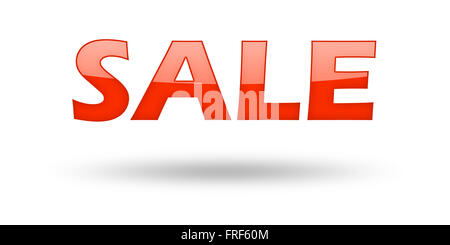 Text SALE with red letters and shadow. Stock Photo