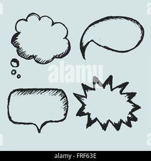 Hand drawn speech bubble vector Stock Vector
