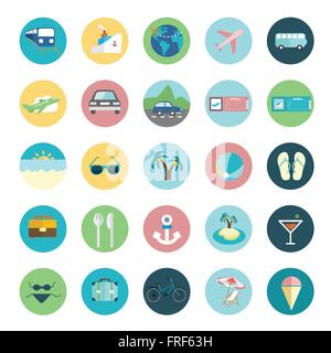 Travel icons set vector Stock Vector