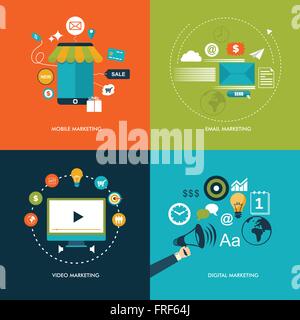 Flat design marketing business concept Stock Vector