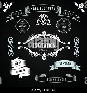 Set of vintage element Stock Vector