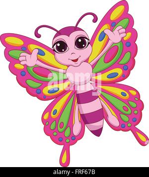 Cute butterfly cartoon Stock Vector