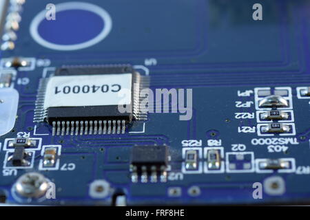 Close up electronic board Stock Photo