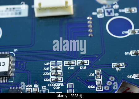 Close up electronic board Stock Photo